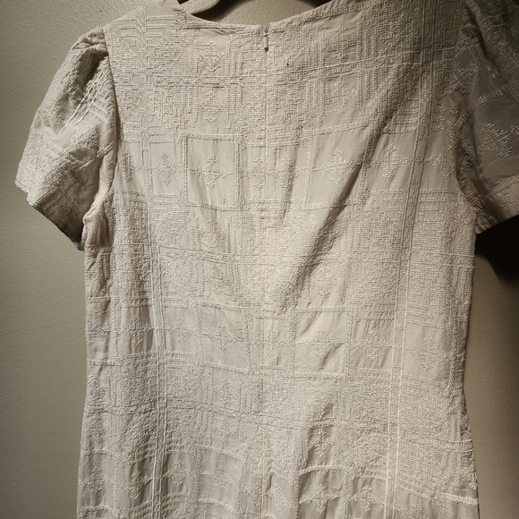 Cable Melbourne White Embroidered Mid Length White Summer Dress, Medium - Picture 14 of 16